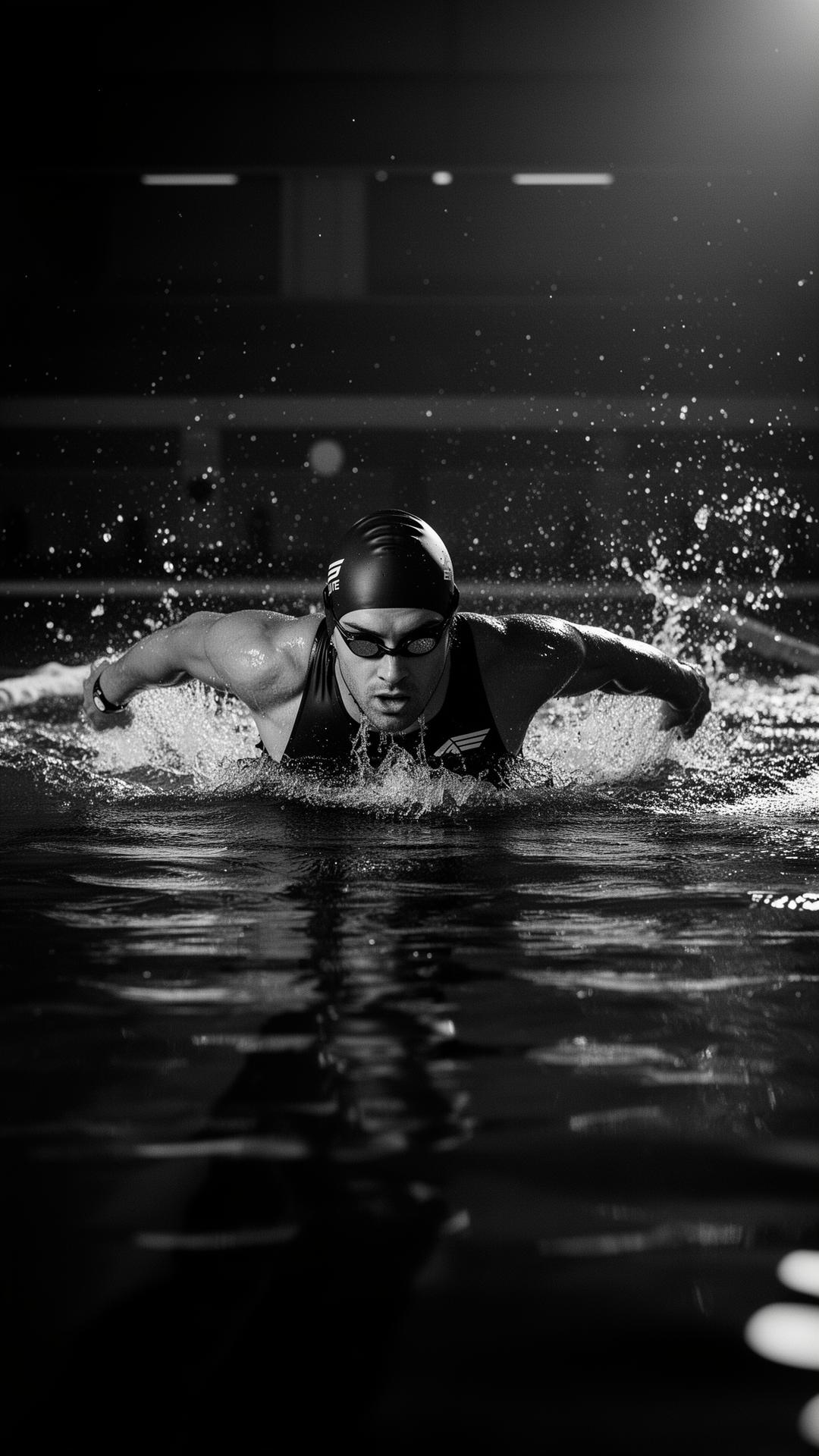 Elite athlete swimming